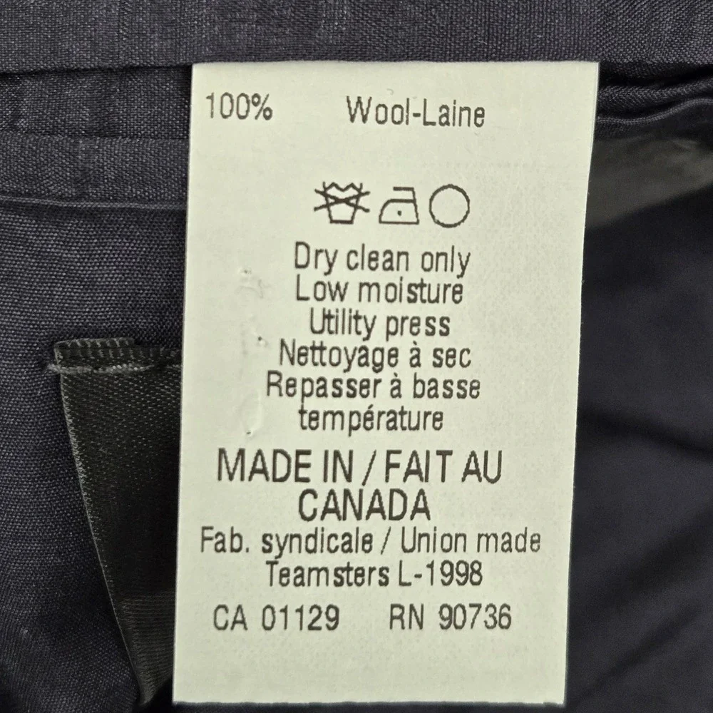 VINTAGE‎ Lauren Ralph Men Blazer 44S Navy Wool Pinstripe Suit Made In Canada